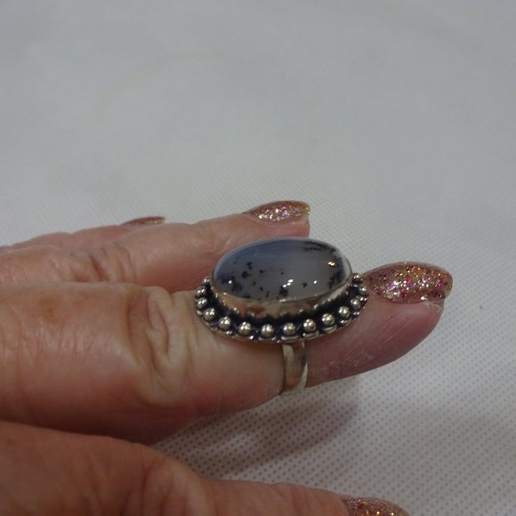 Natural "TOURMALINE QUARTZ" Handmade Sterling Ring Size 6.75 #531A - Picture 2 of 3